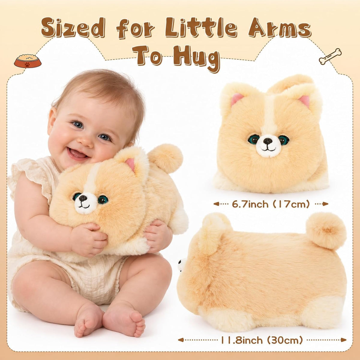 Corgi - Juguete de peluche, juguete sensorial interactivo