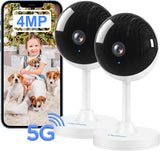 owltron Cámara de seguridad para interiores de 4 MP, paquete de 2 c...