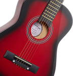 Ashthorpe Guitarra acústica infantil de 30 pulgadas (rojo), kit de inicio para principiantes con bolsa de concierto, cuerdas adicionales, correa, púas y lecciones