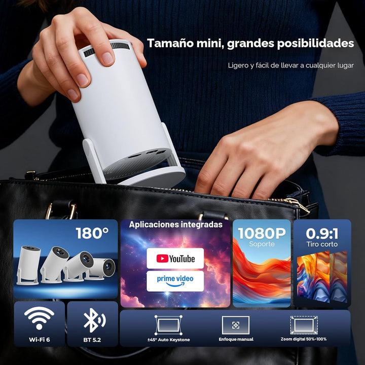 [Aplicaciones integradas] ClokoWe Mini proyector con WiFi y Bluetoo...