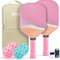 Juego de 2 palas de pickleball ligeras para principiantes, juego de pickleball de superficie de fibra de vidrio aprobada por USAPA con agarre cómodo antideslizante