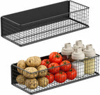 Cestas magnéticas organizadores de refrigerador, cesta de malla de alambre de metal de gran capacidad, estante para especias para almacenamiento de refrigerador, estante magnético para