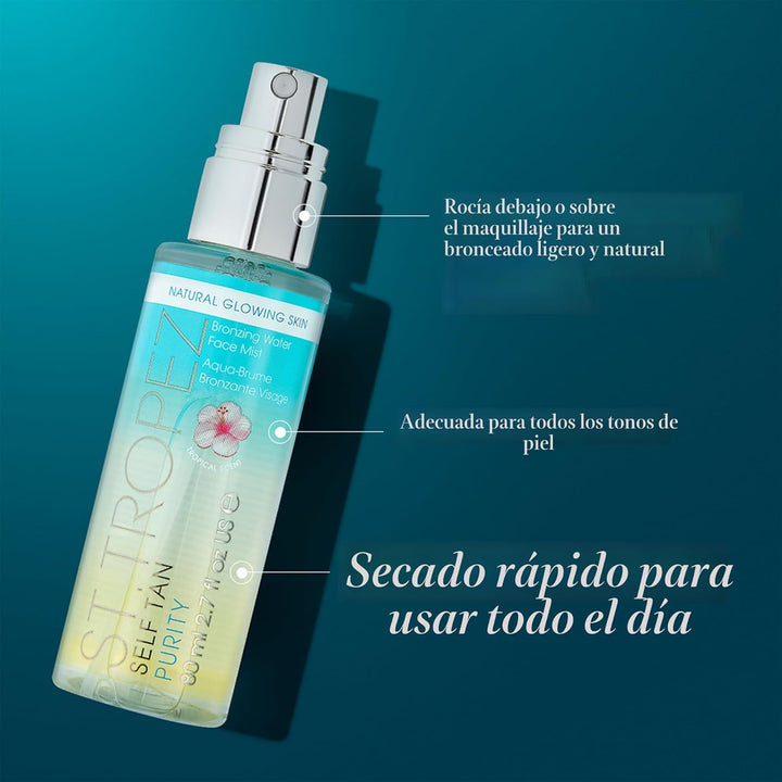 St. Tropez - Bruma facial de autobronceado Purity, brillo natural b...