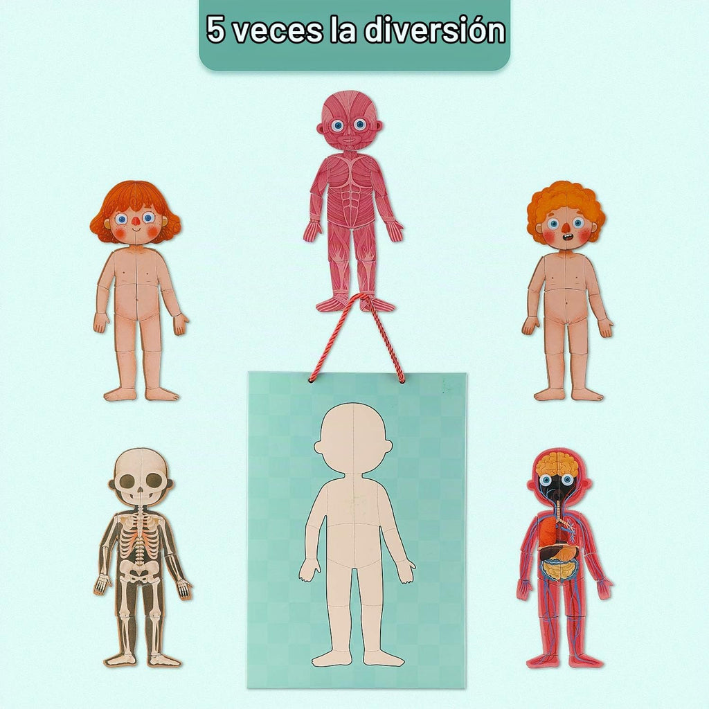Rompecabezas de cuerpo humano para niños pequeños, 90 piezas