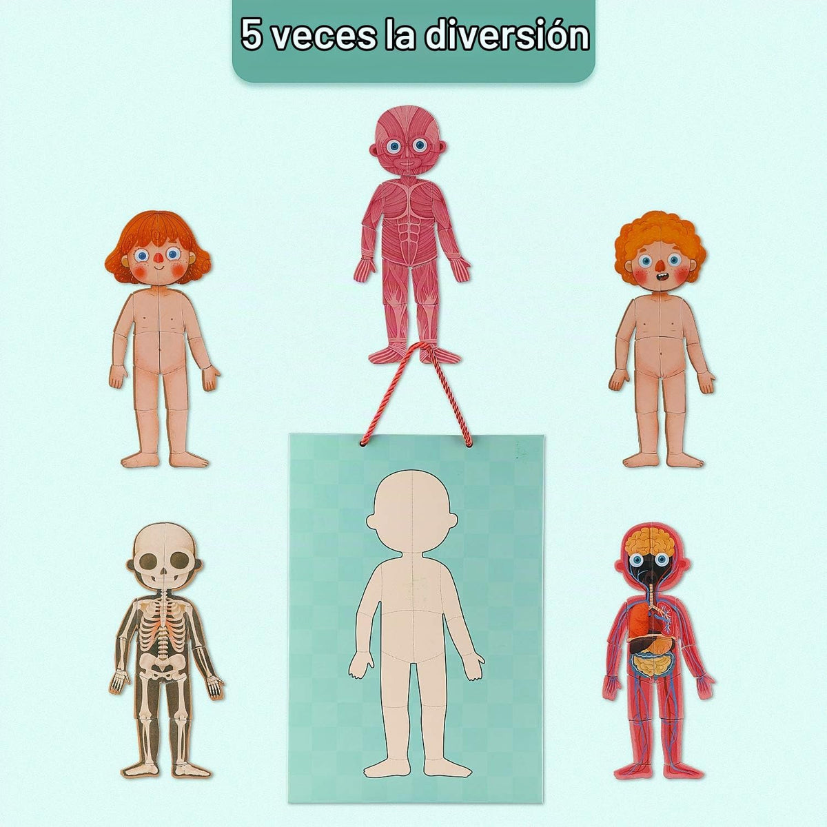 Rompecabezas de cuerpo humano para niños pequeños, 90 piezas