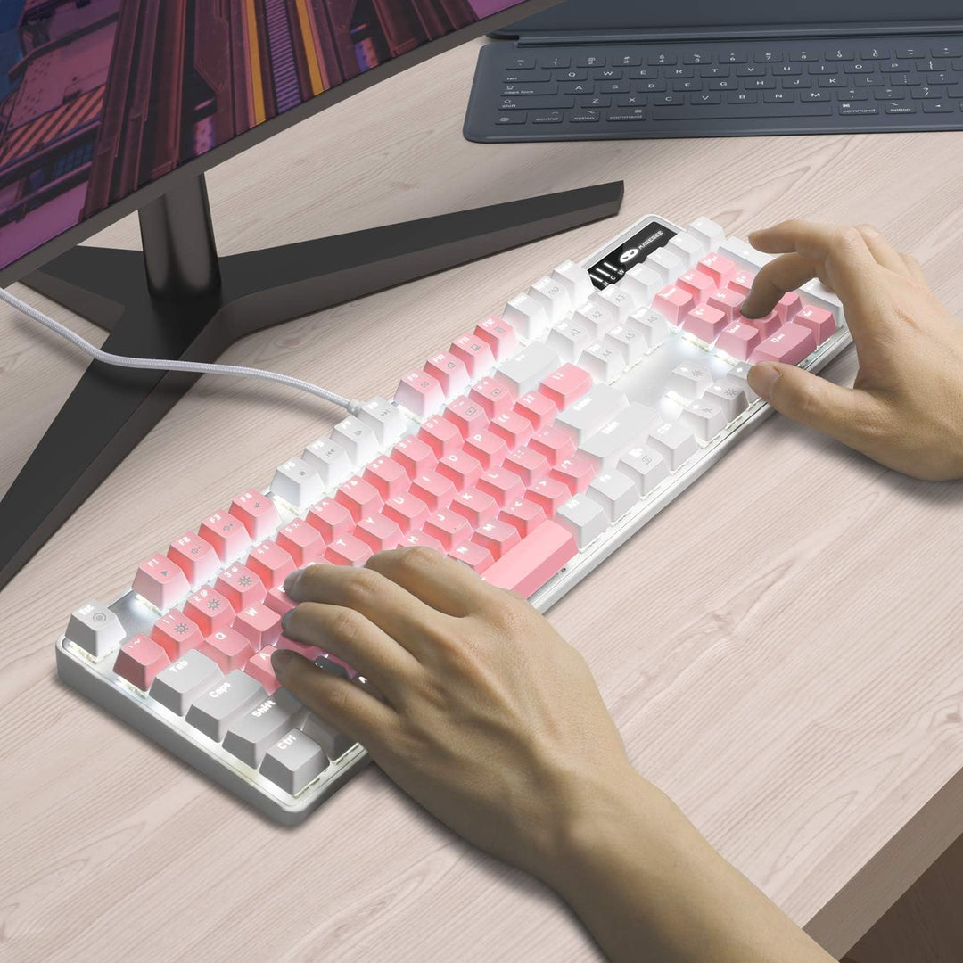MageGee Teclado mecánico para juegos, nuevo teclado mejorado con in...