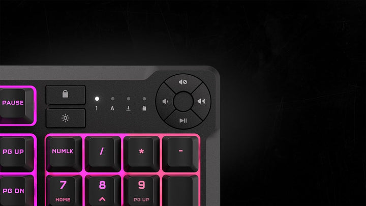 Corsair Teclado para juegos con membrana RGB K55 CORE - Diseño QWER...