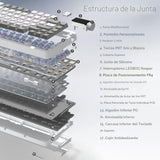 X Aula Nova75 - Teclado mecánico inalámbrico 75% para computadora,...