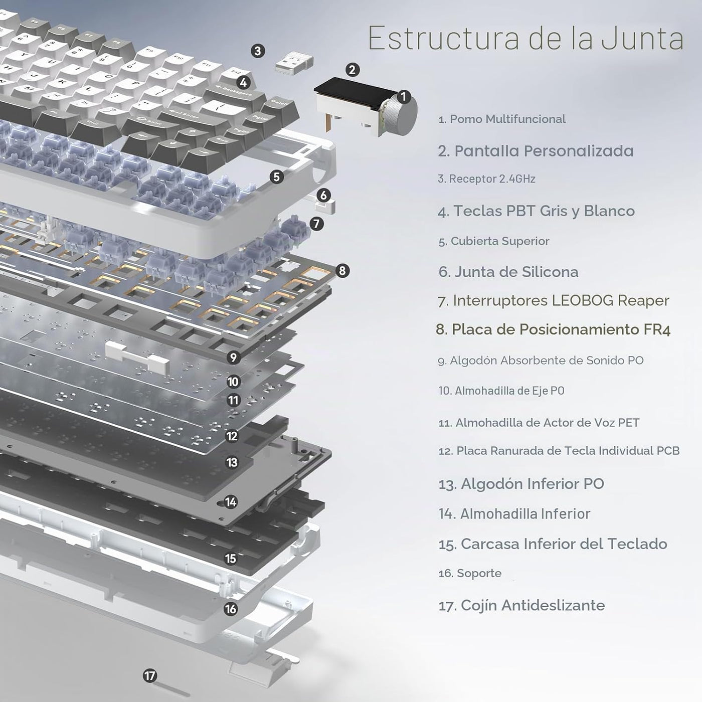 X Aula Nova75 - Teclado mecánico para juegos, 75% teclado inalámbri...
