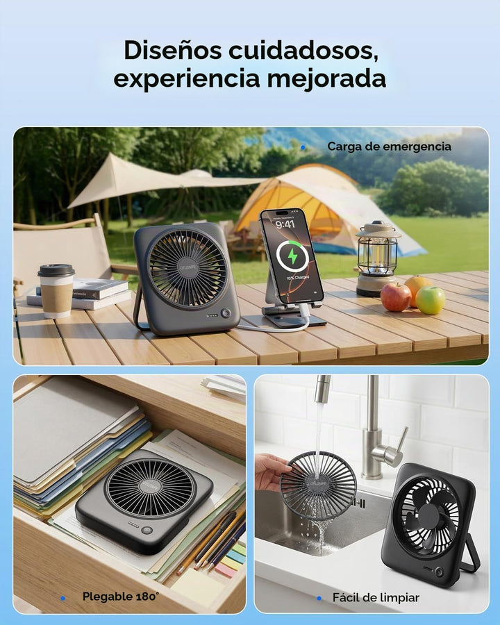 Otlonpe Ventilador de escritorio portátil personal, pequeño ventila...