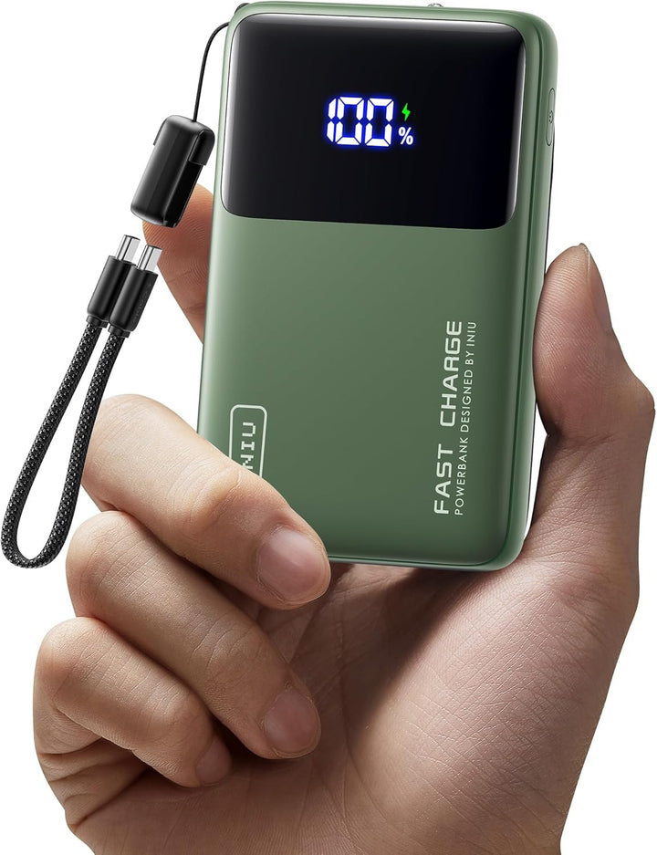 INIU Cargador portátil pequeño, 45 W PD carga rápida 10000 mAh, bat...