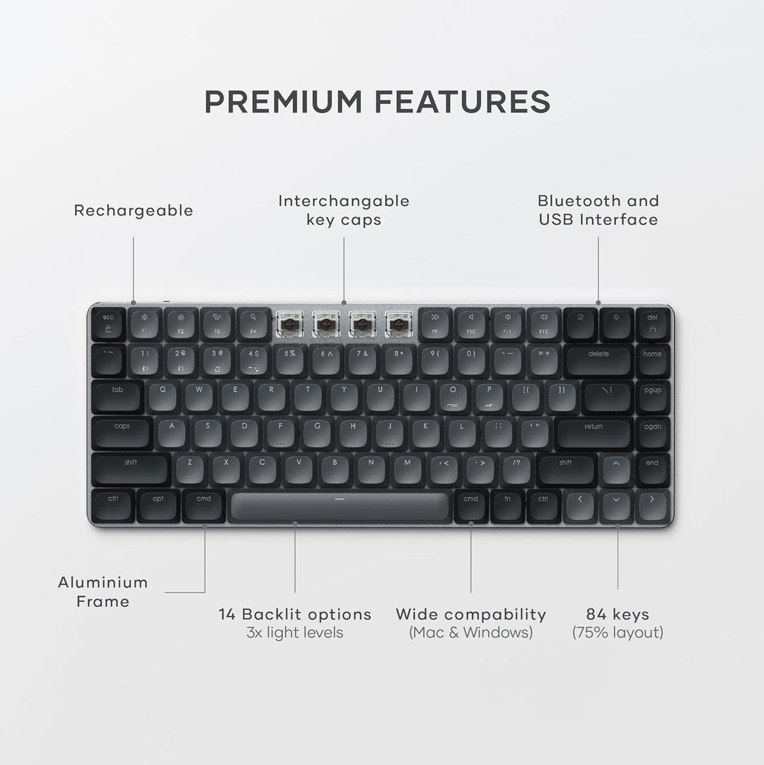 Satechi SM1 - Teclado mecánico al 75% para Mac y Windows, teclado B...