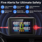 Tymate TM5 RV Sistema de monitoreo de presión de neumáticos, TPMS Set de 4 sensores
