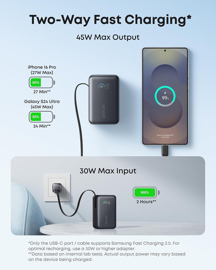 Anker Nano Power Bank, 10,000mAh y 737 Power Bank, 24,000mAh (paquete)