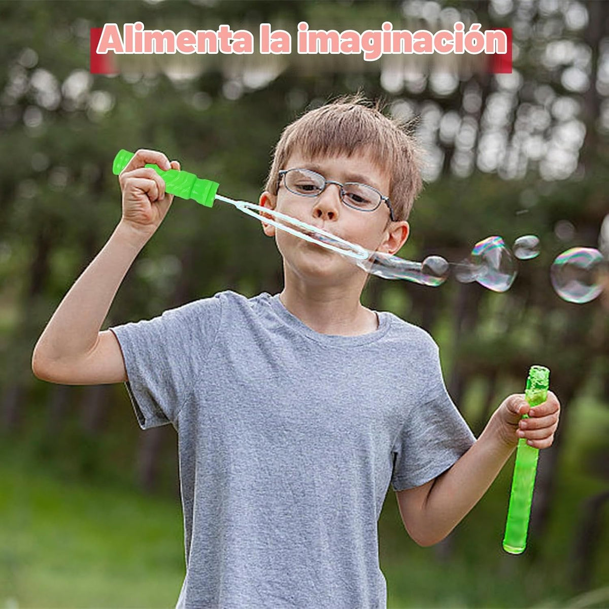 MorTime Paquete de 24 varitas de burbujas para niños, 8 colores a granel, 14.6 pulgadas, juguete de verano para niños