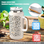 Hydraful Vaso de 64 onzas con asa y pajilla, 100% a prueba de fugas, vaso aislado reutilizable, botella de agua grande de acero inoxidable, taza de viaje para gimnasio, senderismo y campamento