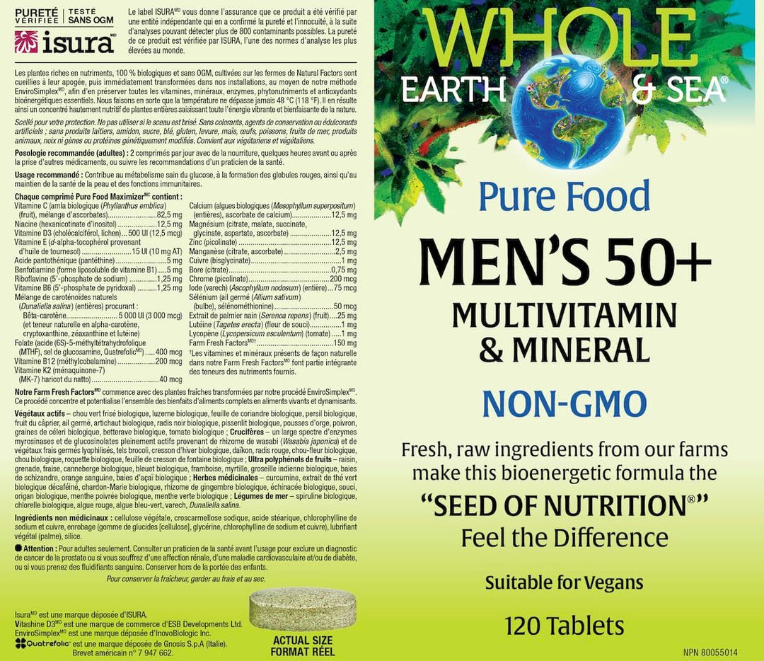 Natural Factors Whole Earth &amp; Sea - Multivitamínico y mineral p...