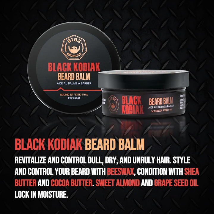GIBS Grooming Black Kodiak Bálsamo para barba, 2 oz