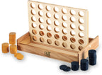 Foster & Rye Four and Win - Juego de mesa clásico, juegos para 2 jugadores, diseño vintage de madera - Juego de mesa de sobremesa