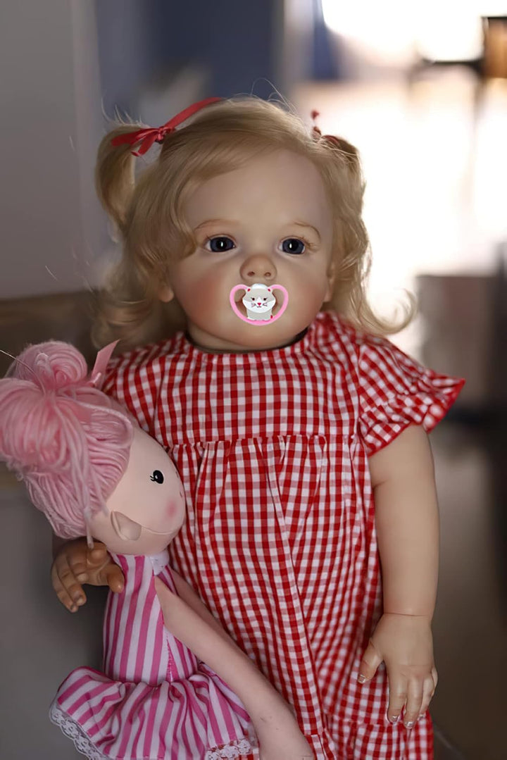 TERABITHIA 60 cm 24 Pulgadas Muñeca Reborn de Bebé Cara Dulce de Ta...