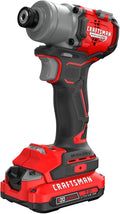CRAFTSMAN V20 Atornillador de Impacto Inalámbrico Brushless, 1/4, Incluye 2 Baterías y Cargador (CMCF830D2)