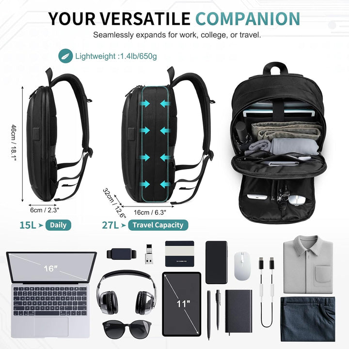 SUIKIHUM Mochila delgada para laptop para hombres y mujeres, bolsa...