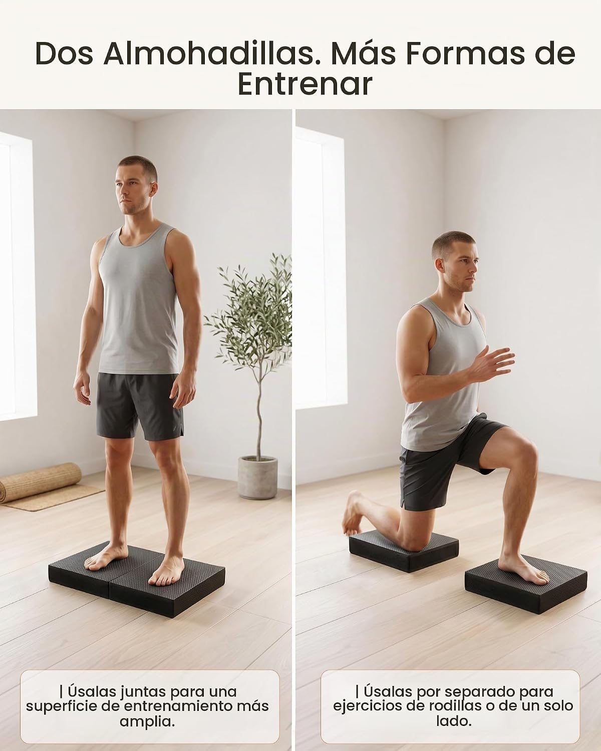StrongTek 2-en-1 Almohadilla de Equilibrio de Espuma y Rodillera, tallas de 15,8 o 19 pulg.