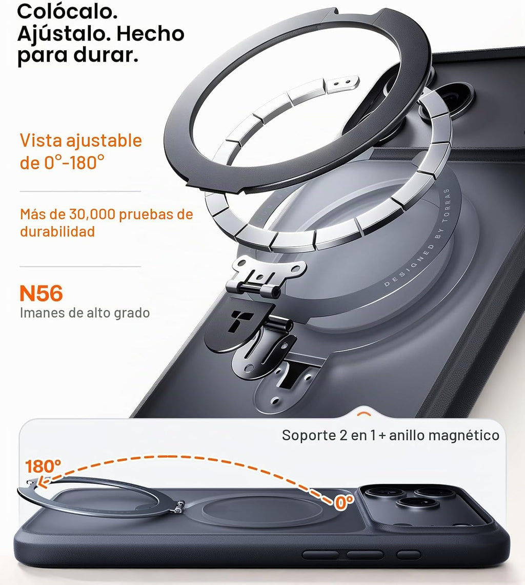 TORRAS Funda magnética para 18 Pro, protección militar contra caídas 4X