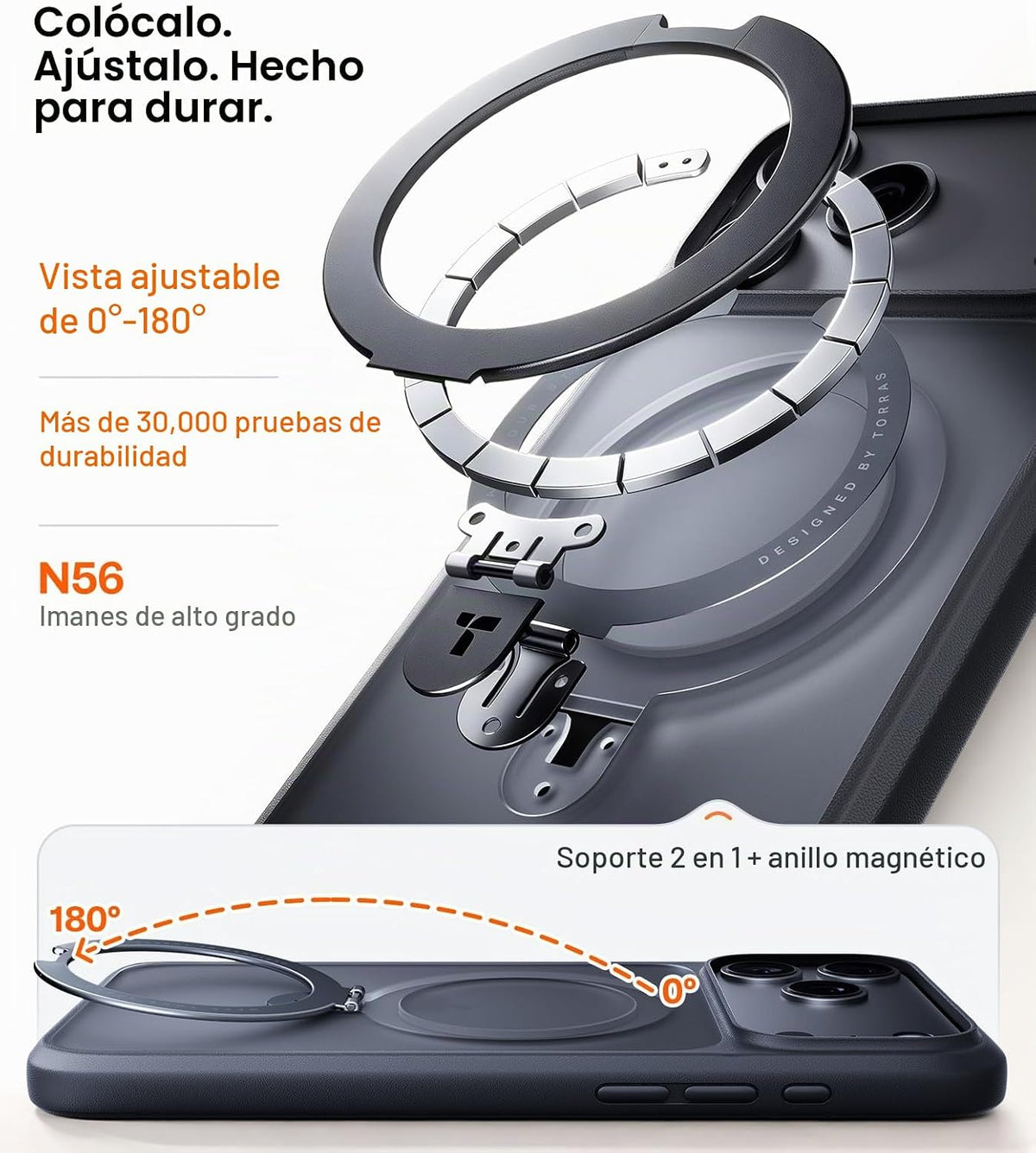 TORRAS Funda magnética para 18 Pro, protección militar contra caídas 4X