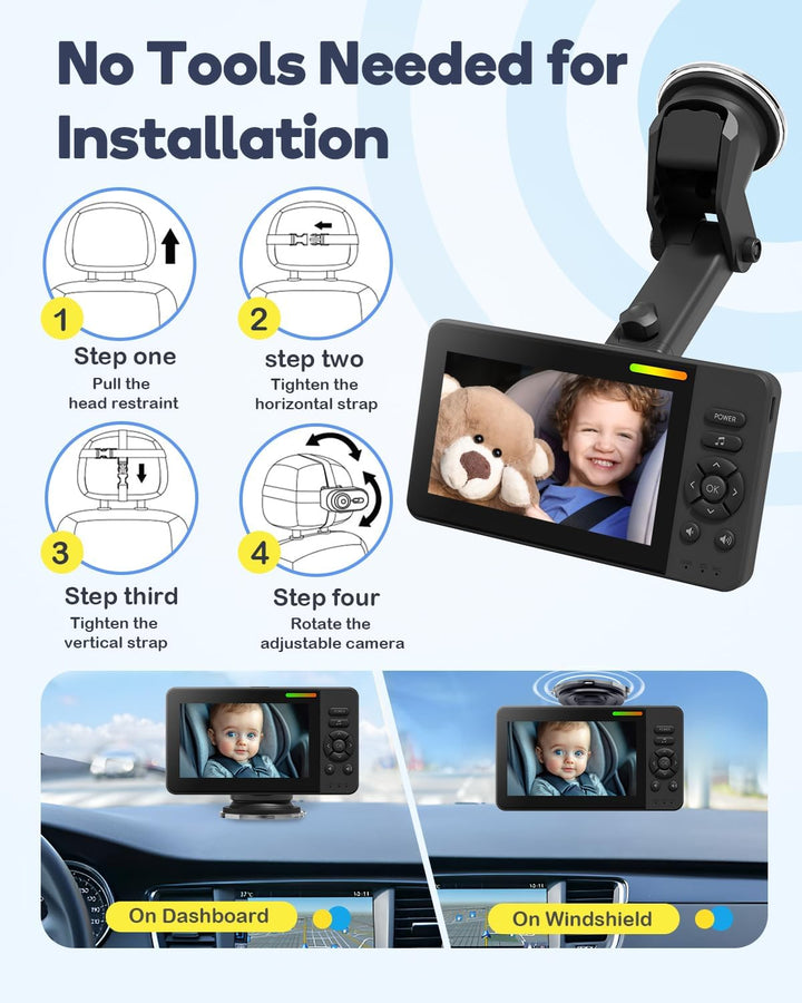 Cámara inalámbrica de coche para bebé monitor de bebé HD