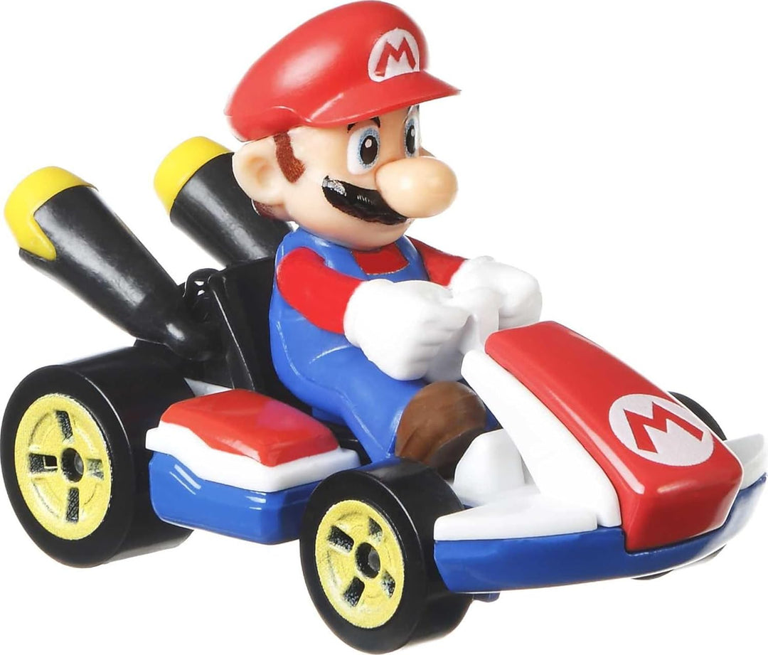 Hot Wheels Mario Kart - Paquete de 4 personajes y karts en