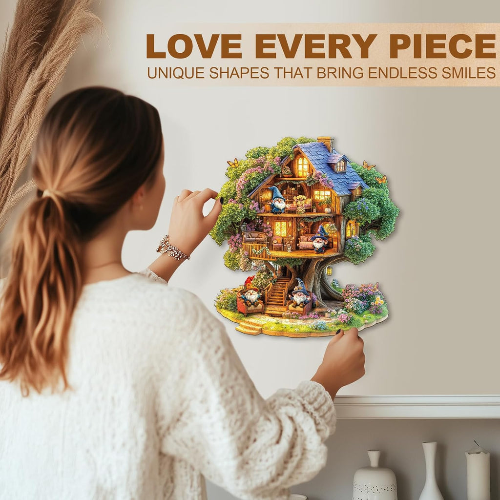 Rompecabezas de casa de árbol de elfos, regalos para adultos, 175 piezas de 11.4 x 11 pulgadas