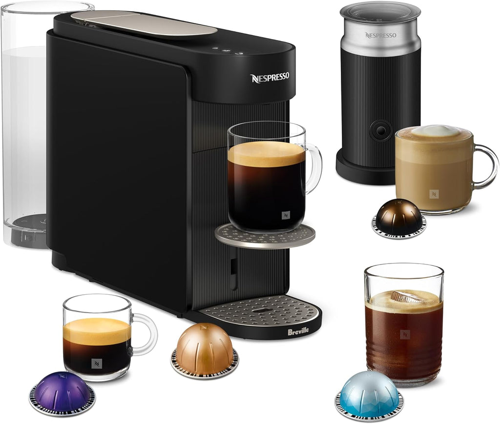 Nespresso Vertuo Up - Máquina de café con espumador de leche, tinta negra