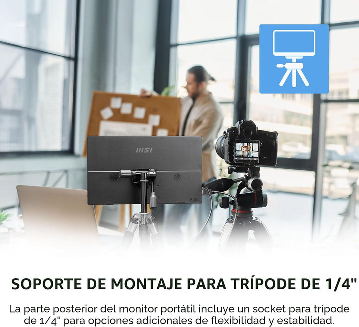 MSI Pro MP165 E6 Monitor portátil, 15.6 pulgadas FHD IPS 1080p, USB...