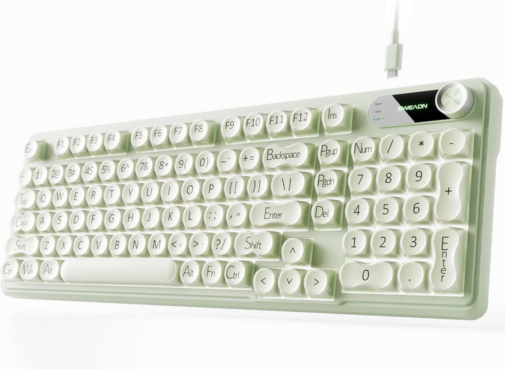 EWEADN V102 Teclado con cable, 98 teclas, teclado cremoso para jueg...