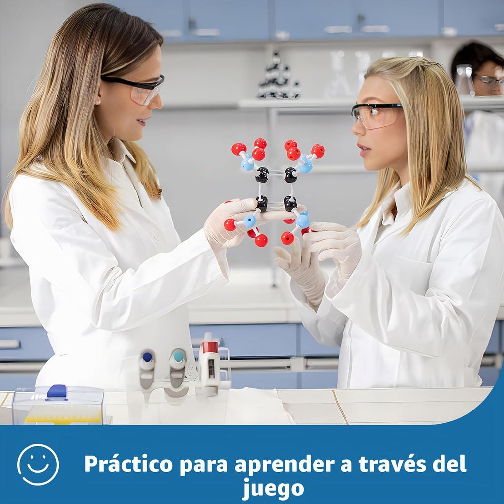 Kit de modelo molecular YCHOULEK, set de química molecular orgánica de 444 piezas, kit de modelo de elementos atómicos para lecciones de química, kit de construcción de estructuras moleculares, regalo
