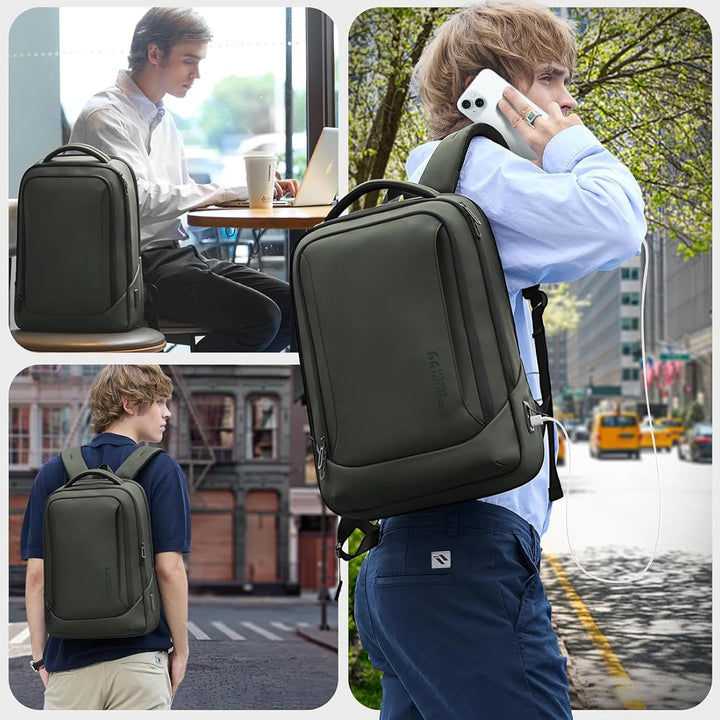 Mochila para portátil hk para hombres con puerto de carga USB para...