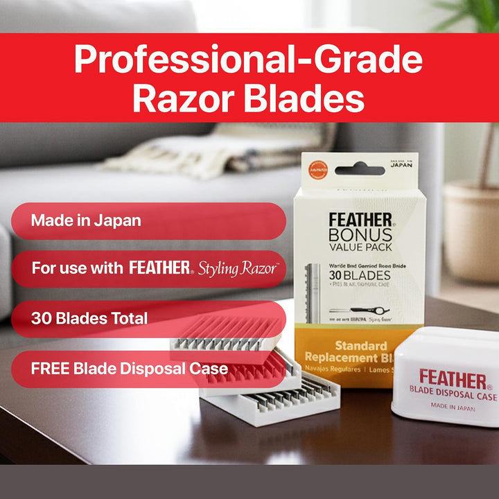 Feather Bonus Value Pack, Cuchillas estándar para maquinilla de afe...