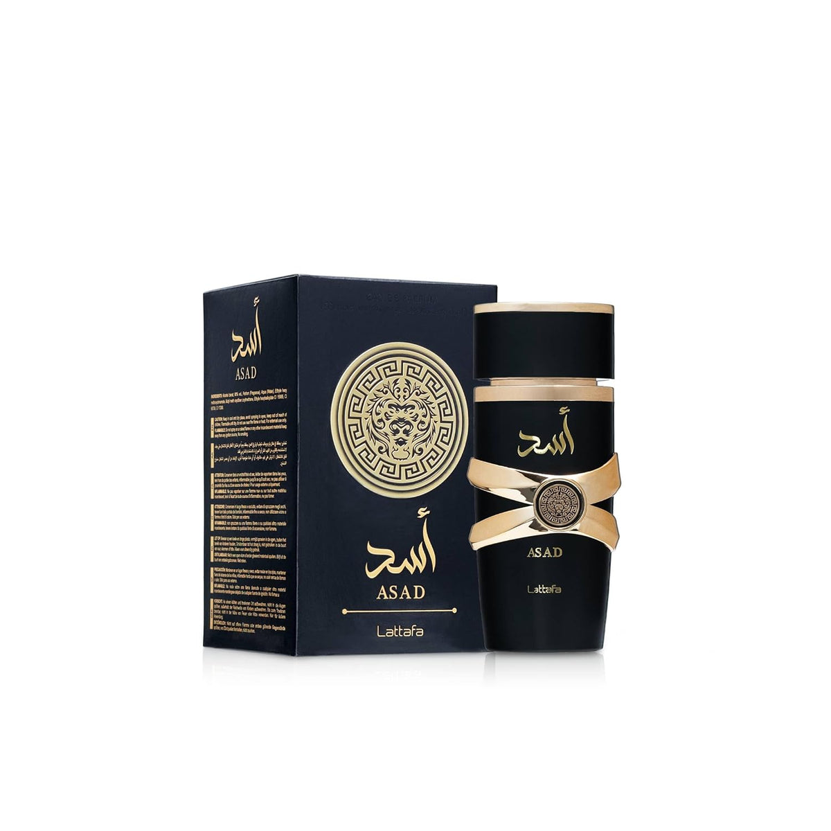 Lattafa Perfumes Asad para Unisex Eau de Parfum en spray, 3.4 onzas