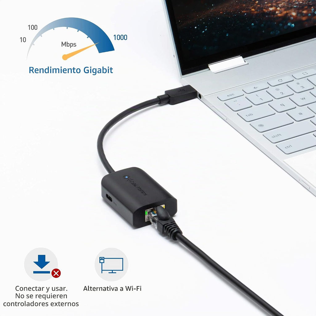 Cable Matters Adaptador USB C a Ethernet Gigabit con carga de 100 W
