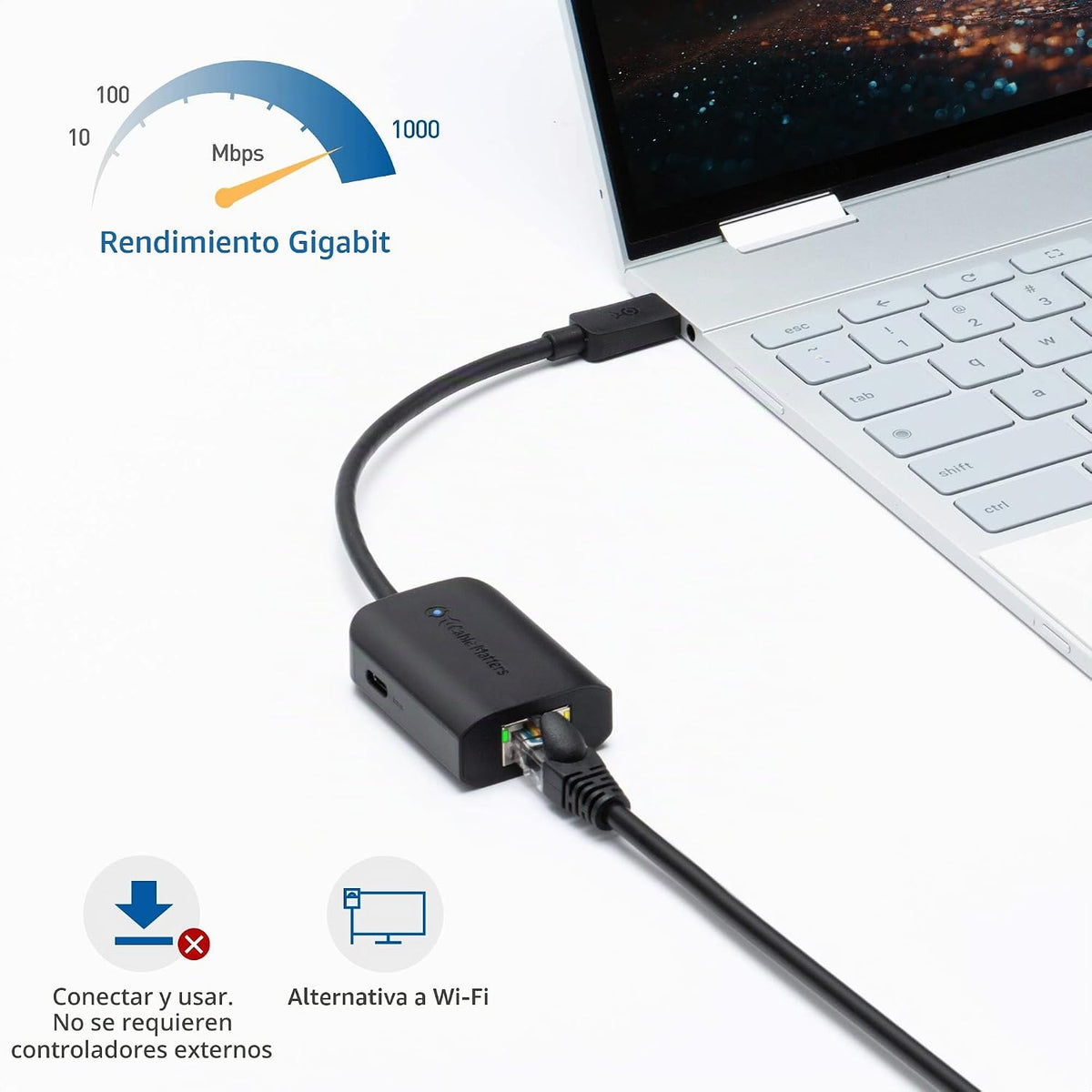 Cable Matters Adaptador USB C a Ethernet Gigabit con carga de 100 W