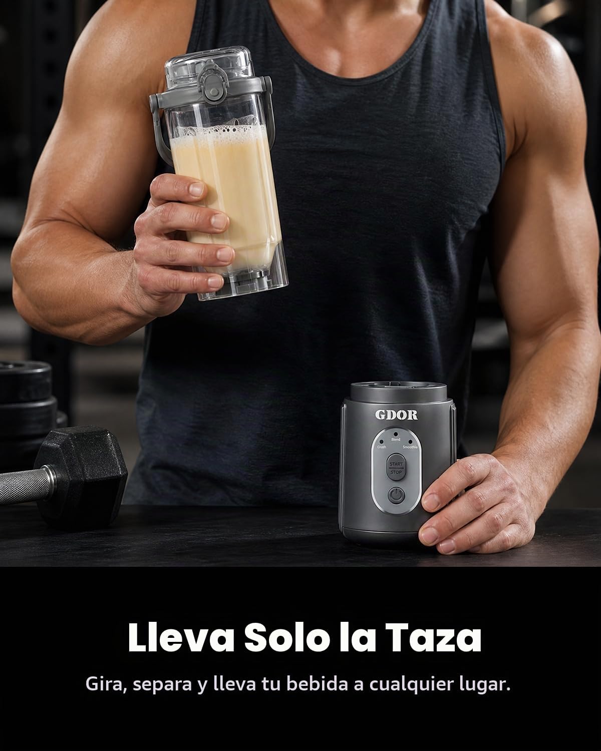GDOR Licuadora portátil, licuadora de batido inalámbrica Twist&Go 3
