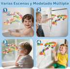 48 piezas de juguetes de baño con ventosa, tobogán de agua para bañera sin molde para ducha