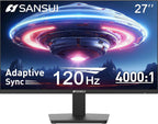 SANSUI - Monitor de computadora de 27 pulgadas 120Hz, monitor FHD 1...