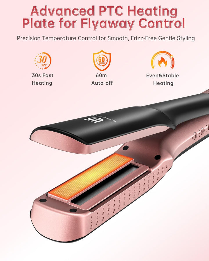 Wet to Dry Hair Straightener & Dryer, 2-in-1 Air Styler Infrared Ca...