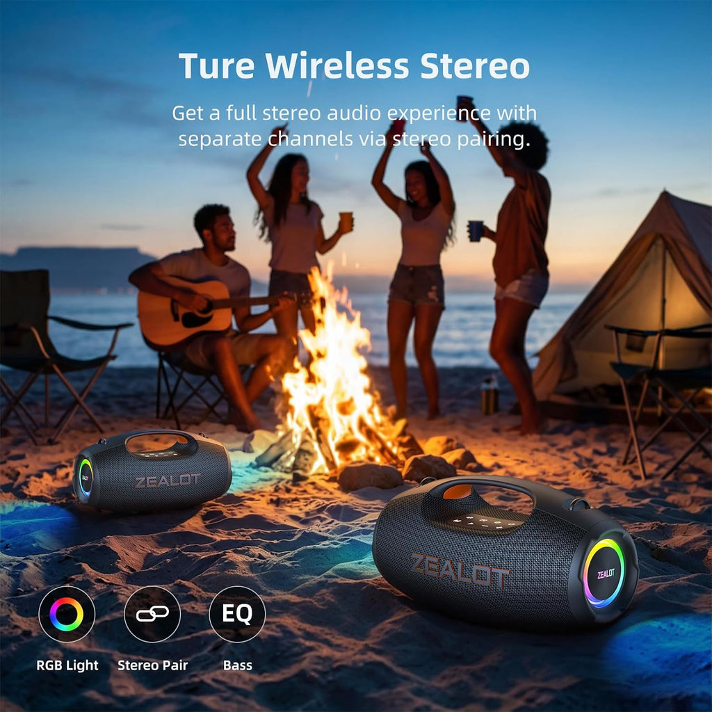ZEALOT Altavoz Bluetooth, 90W pico al aire libre altavoces portátiles