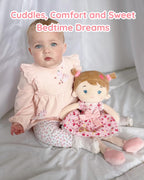 LeyaDoll Muñeca de bebé suave de felpa (40.6 cm), Fresa Chica-rosa