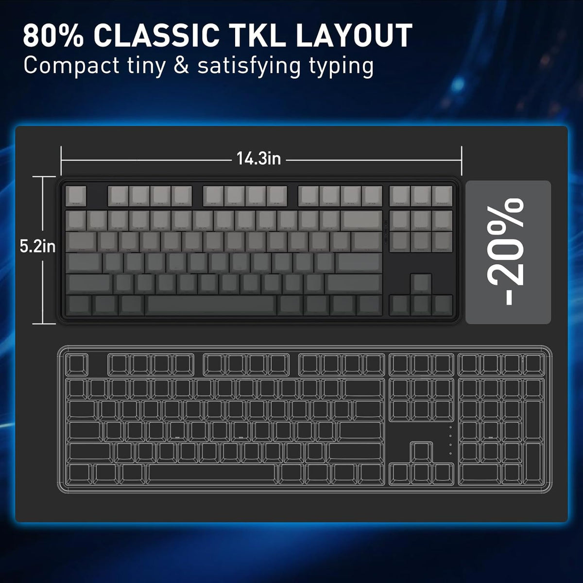 Redragon K707 HE Rapid Trigger - Teclado mecánico para juegos de 87...