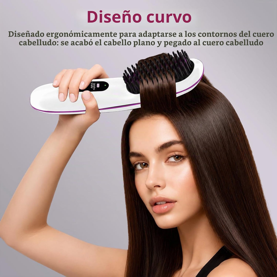 Cepillo alisador de cabello inalámbrico, cepillo portátil para alis...