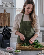 Astercook - Juego de 15 cuchillos de cocina con afilador, color negro